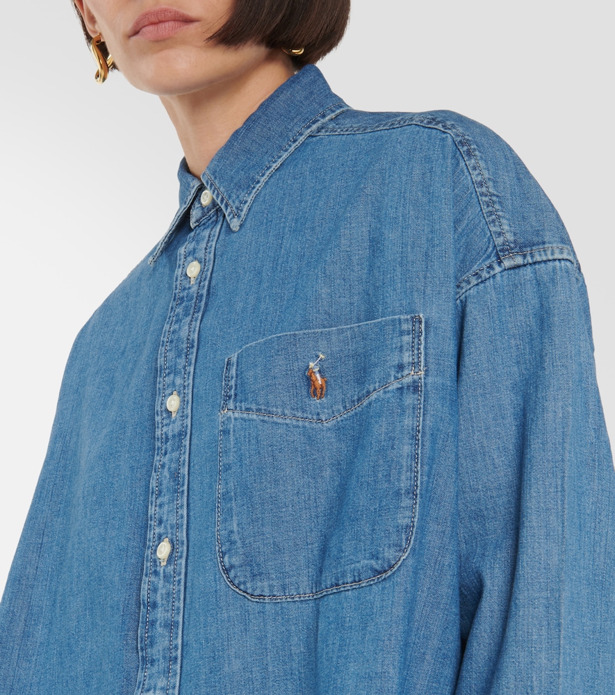 Oversized denim shirt