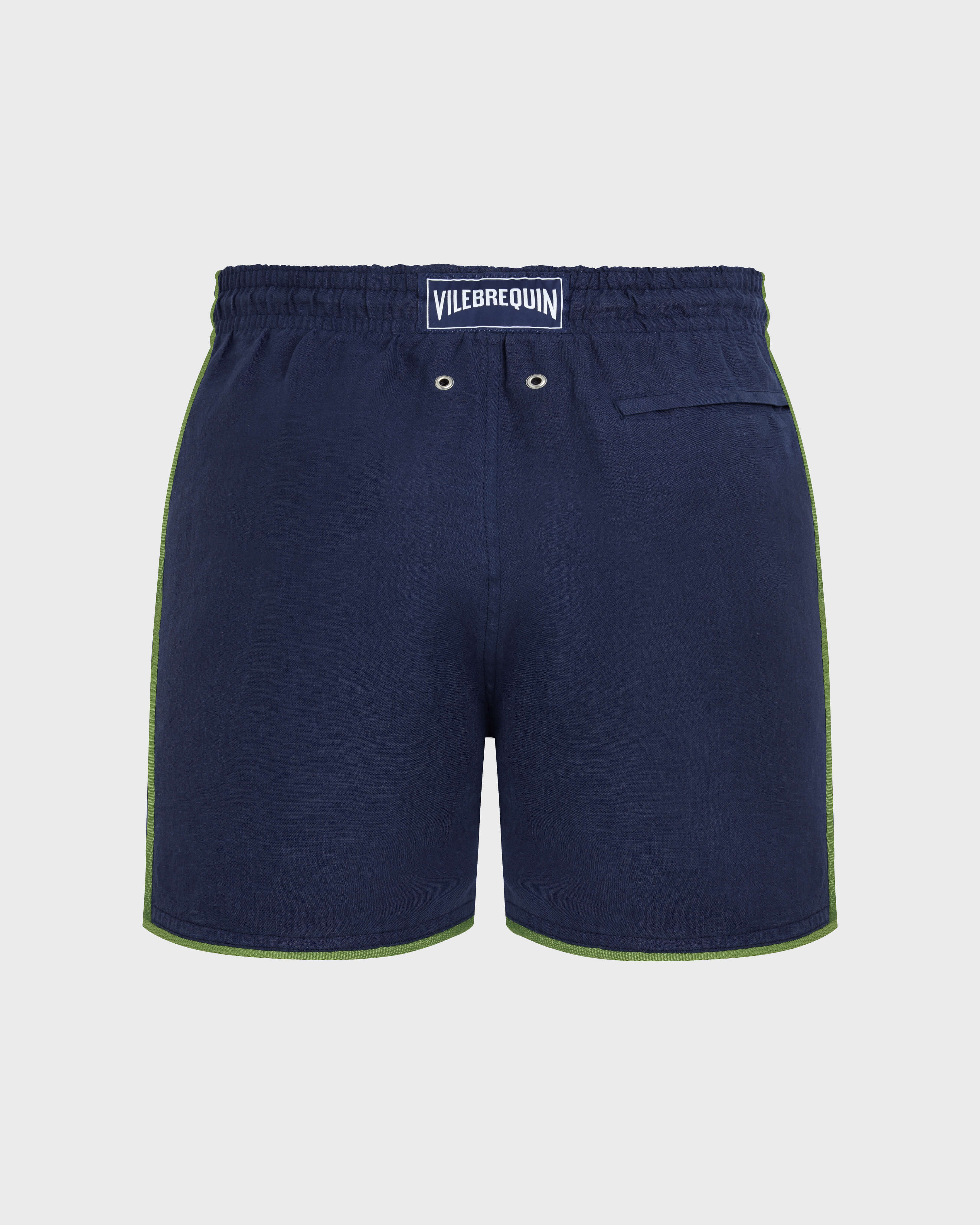 Men Linen Swim Shorts Solid - Mdb - Mallorca - Blue