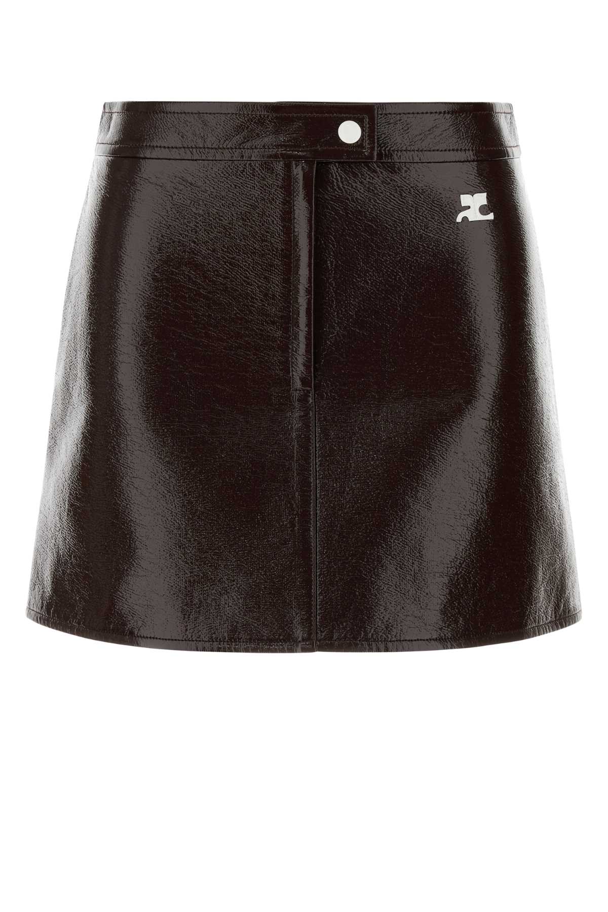 Courreges Vinyl Skirt — Brown