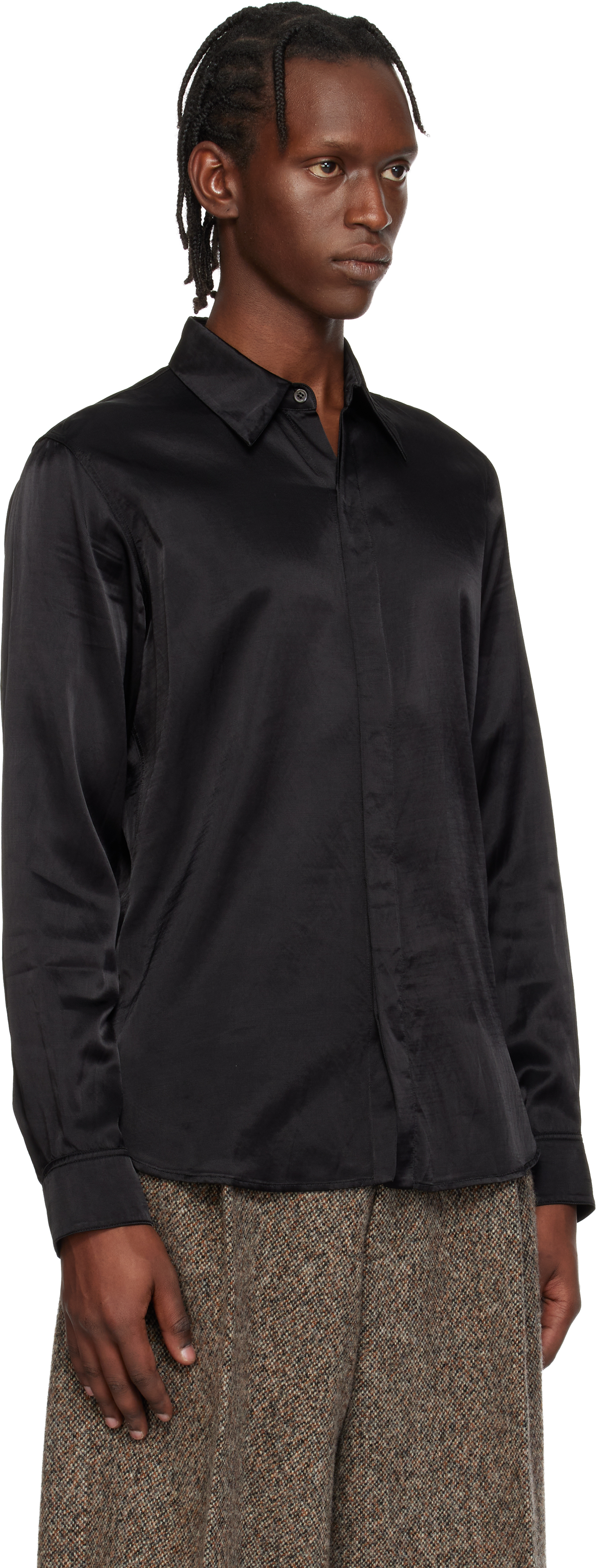 Black Satin Shirt