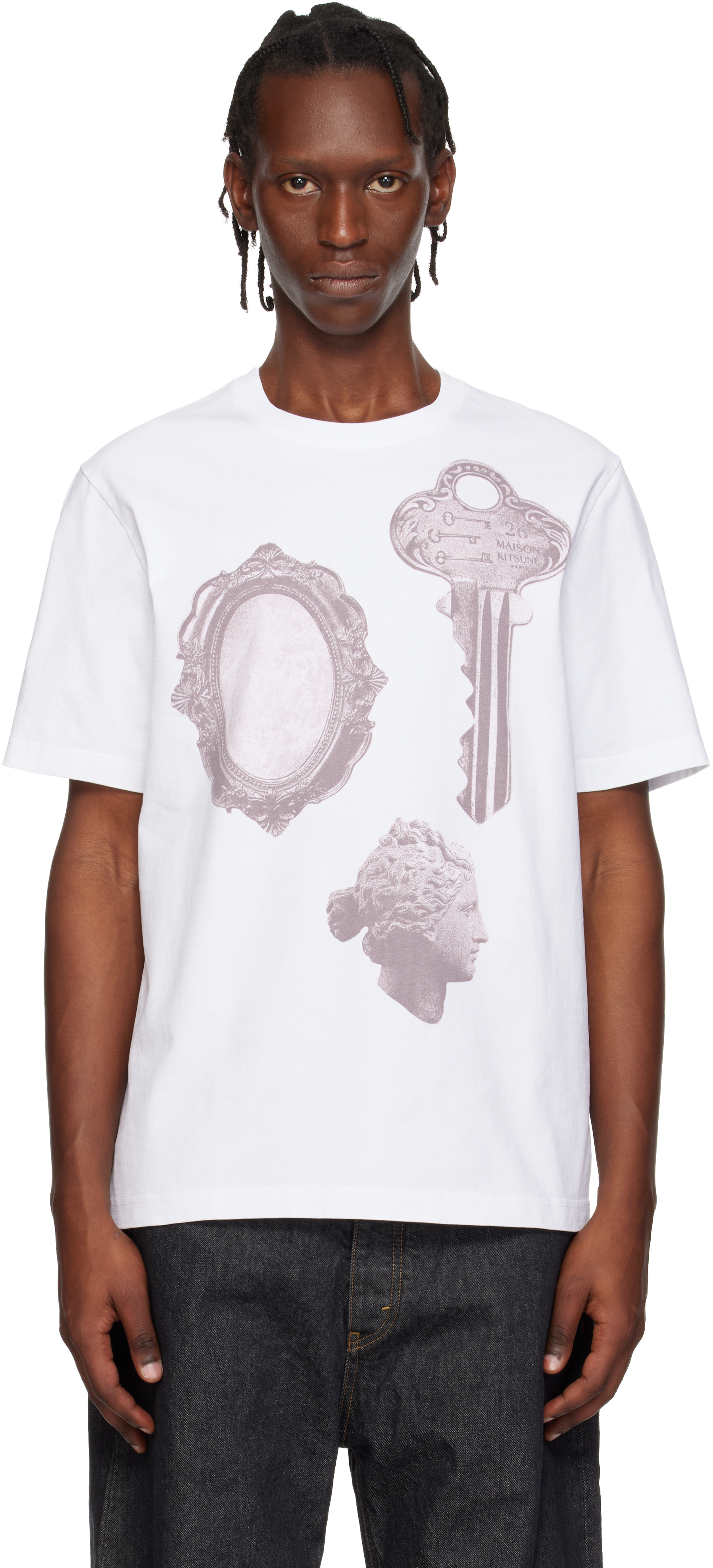 White Parisian Objects Comfort T-shirt
