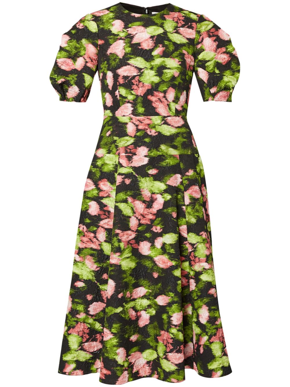 Midi short sleeved dress - Green