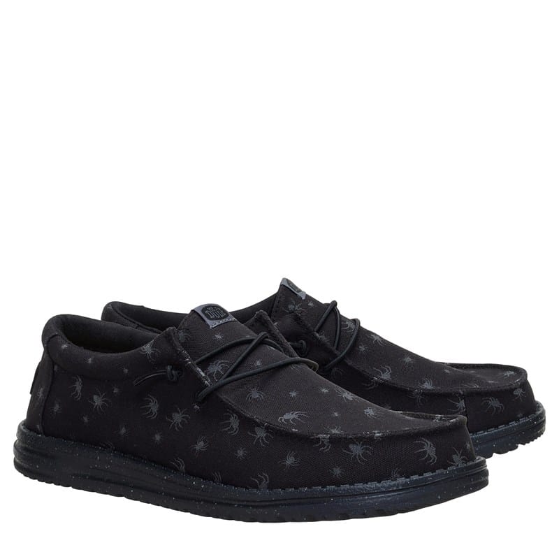 Men's Wally Halloween Spiders Casual Slip On Shoes (Black)