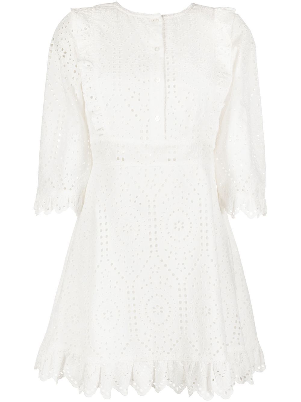 Broderie anglaise shirt dress - White