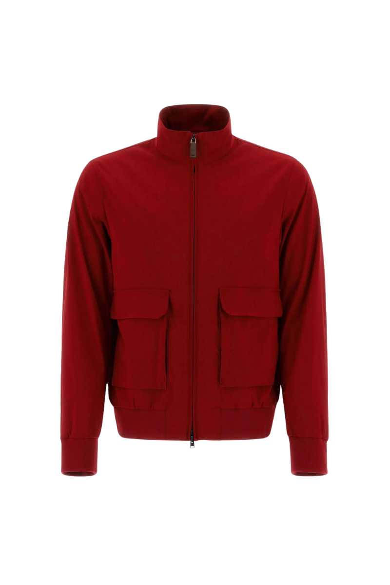 Technical Wool-Blend Jacket — Red