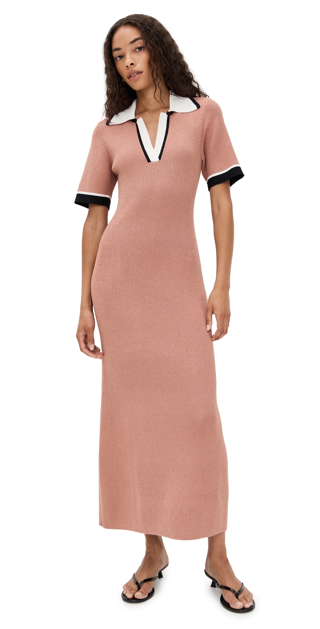 Boucle Polo Dress Cabernet