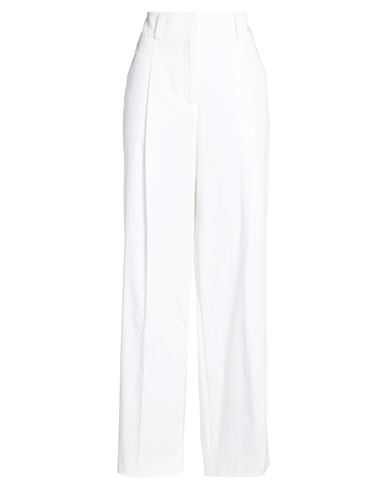 Woman Pants White Size 6 Cotton, Elastane