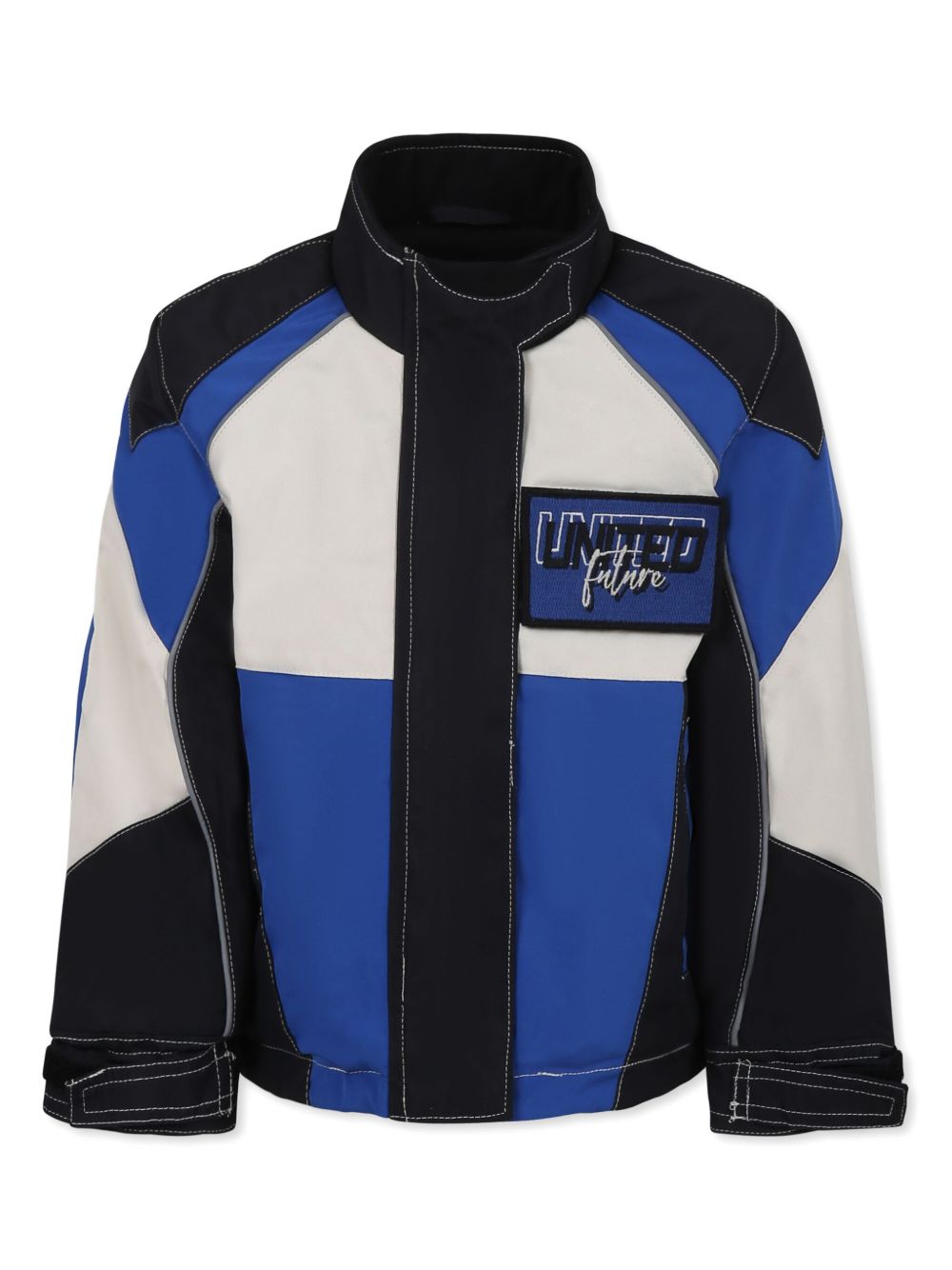 Colour-block padded jacket - Blue
