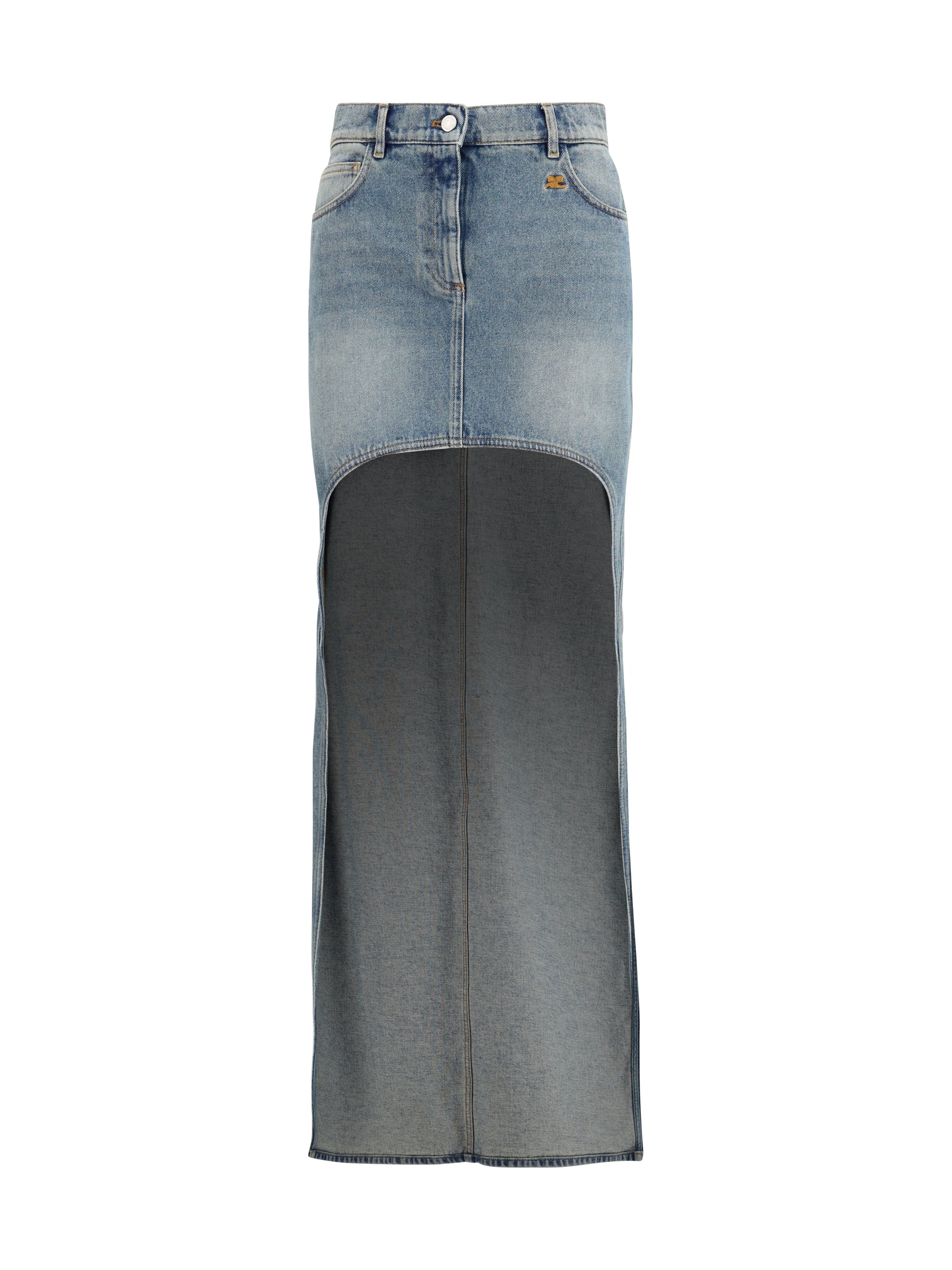 Denim Circle Skirt — Blue