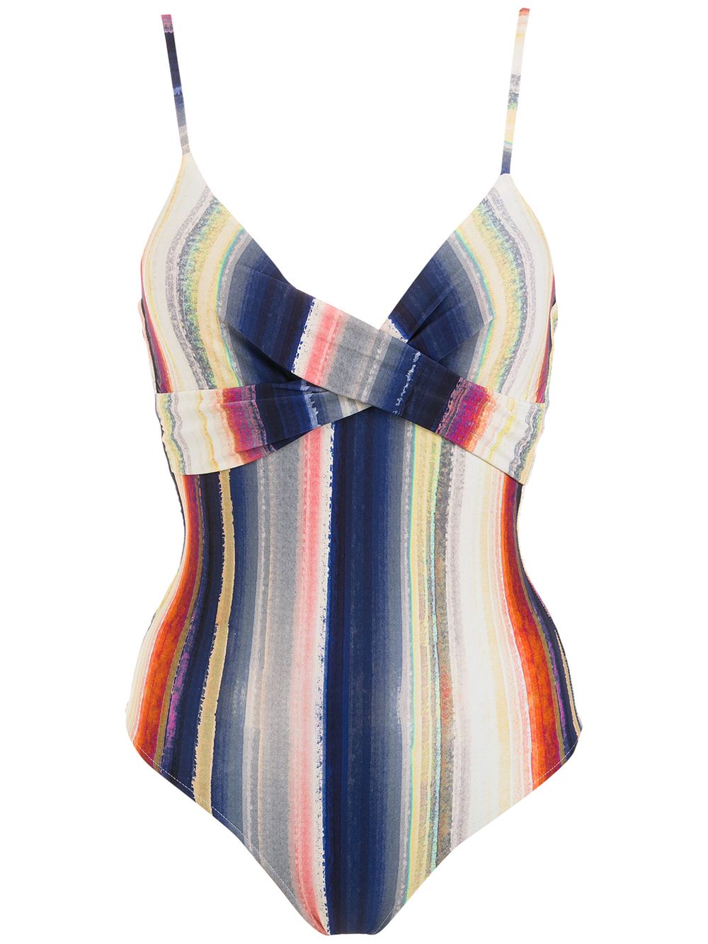 Bianca horizontal-stripe swimsuit - Multicolour