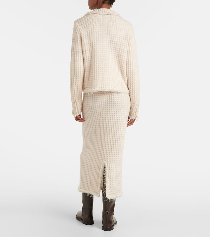 Distressed wool and cashmere cardigan