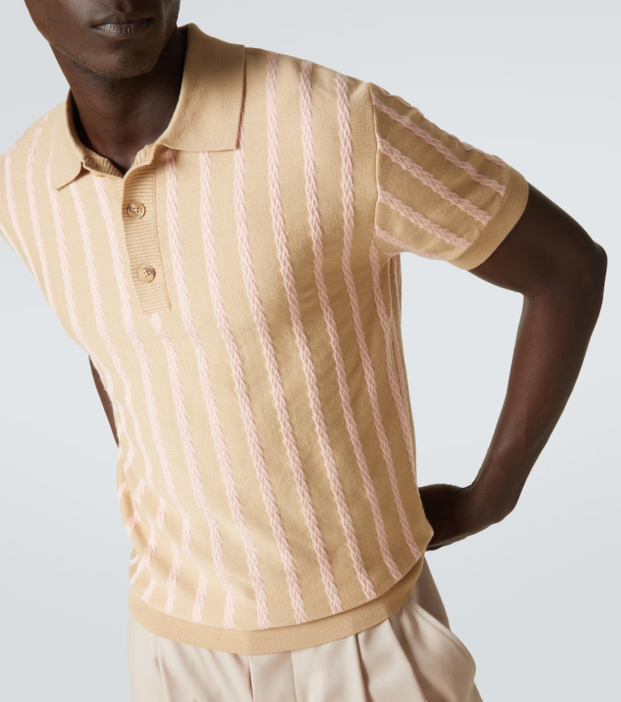 Striped wool polo shirt