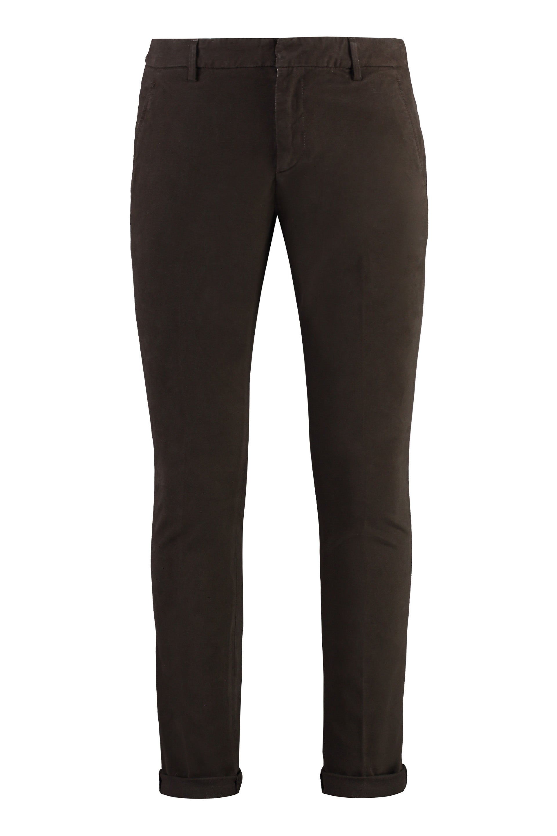 Men's Cotton Chino Trousers with Roll-Up Ankle Cuffs