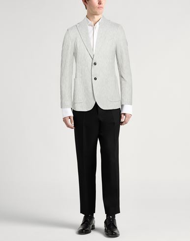 Man Blazer Light grey Size 38 Cotton