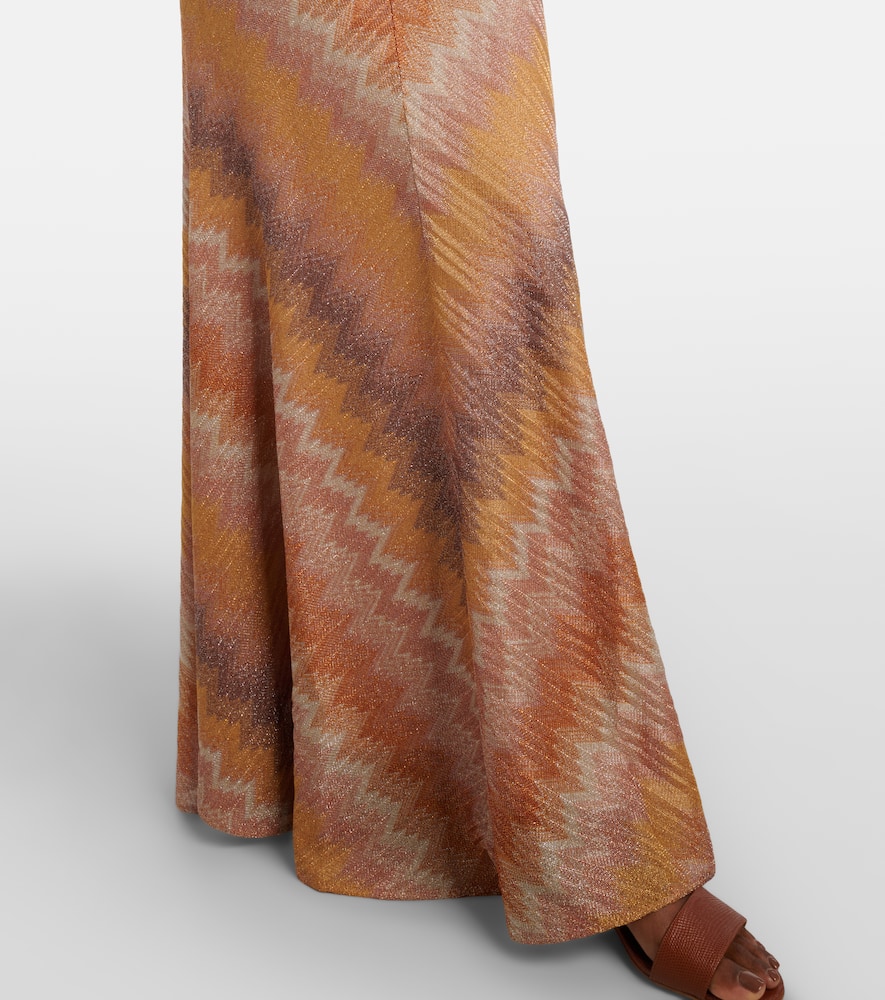 Zig Zag lamé maxi skirt