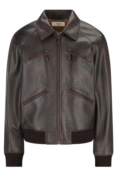 Celine Leather Bomber Jacket