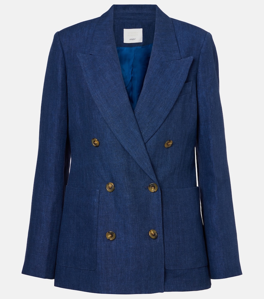 X Argent Chelsea linen denim blazer
