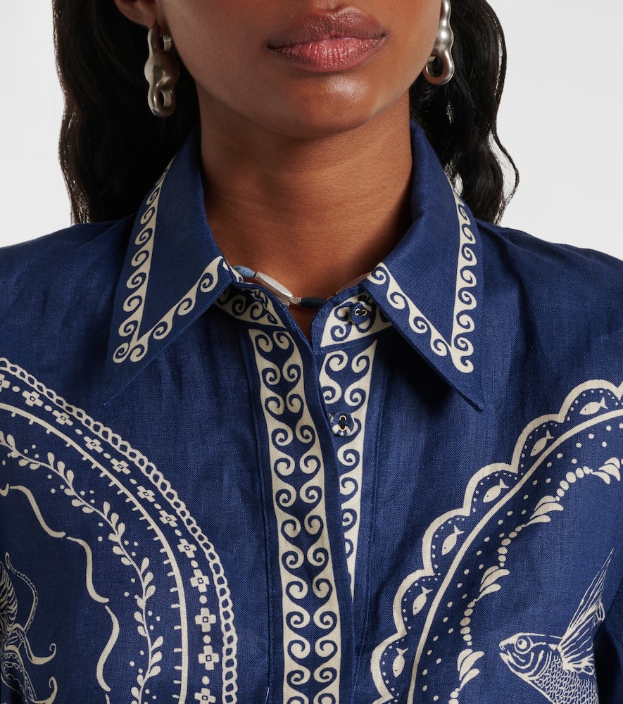Alémais Oceane linen minidress
