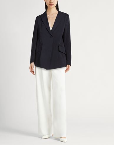 Woman Blazer Midnight blue Size 8 Cotton, Linen