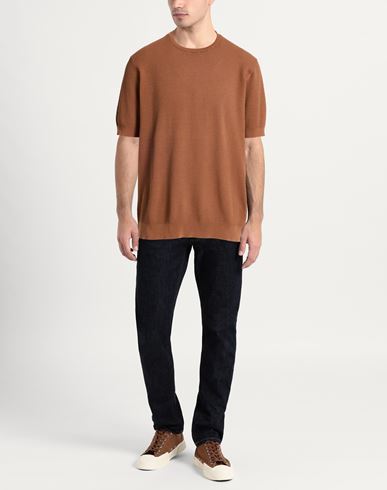 Man Sweater Brown Size 48 Cotton