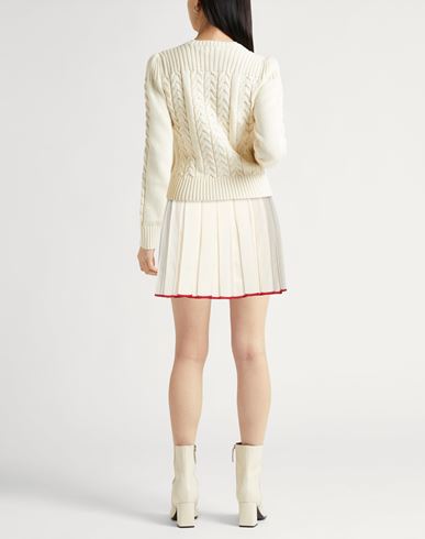 Thom Browne Woman Mini skirt Ivory Size 2 Virgin Wool, Polyamide, Elastane