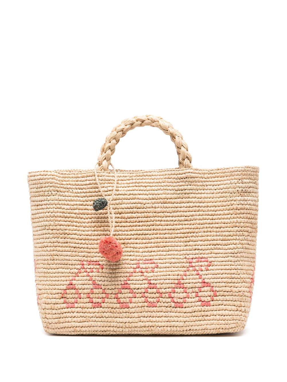 Logo-embroidered tote bag - Neutrals