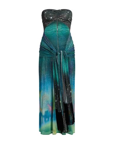 Woman Maxi dress Green Size 2 Polyester, Nylon, Elastane