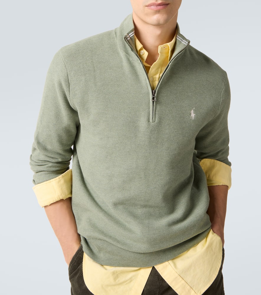 Cotton half-zip sweater