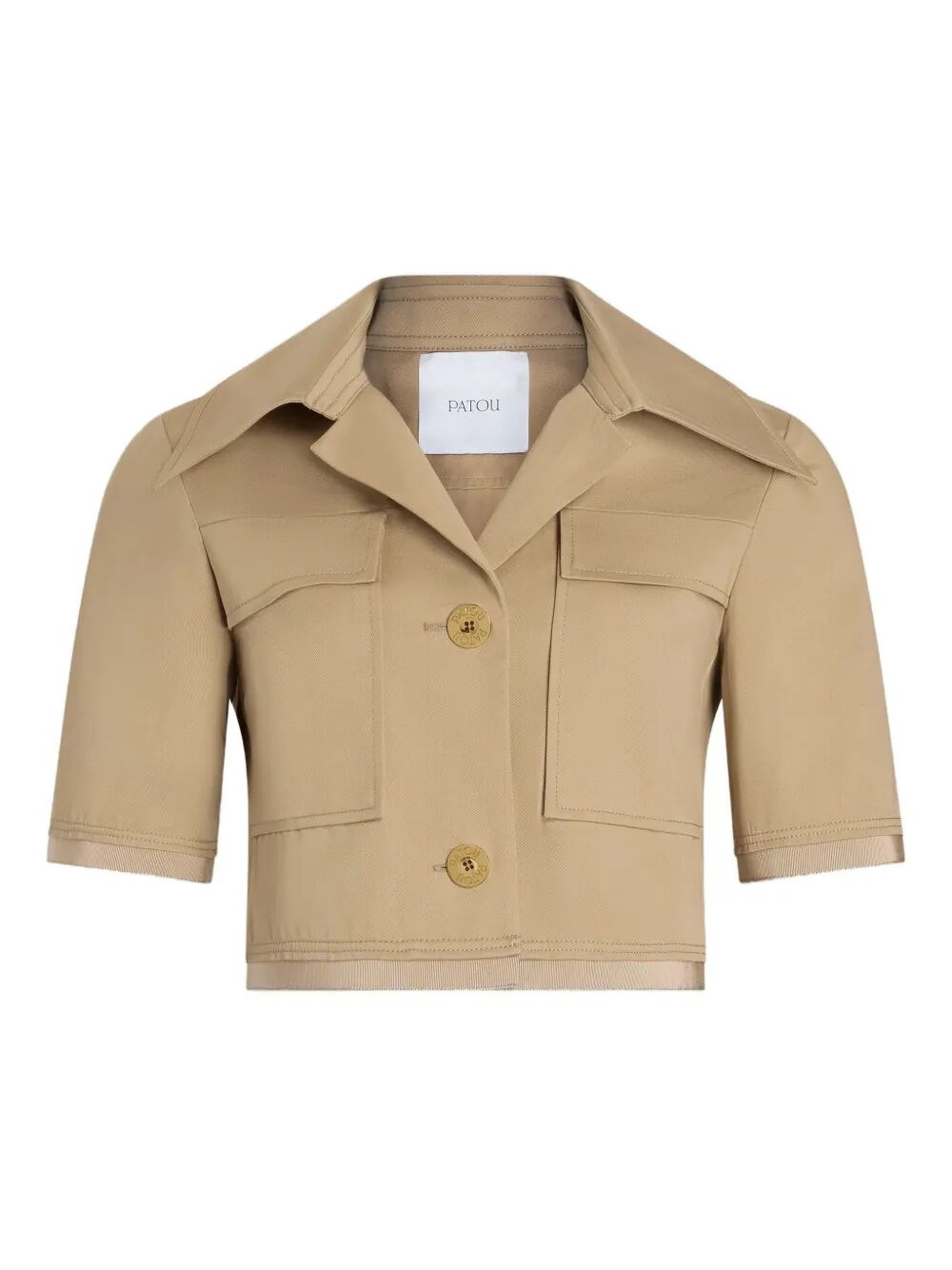 Short-Sleeved Cotton Cropped Jacket
