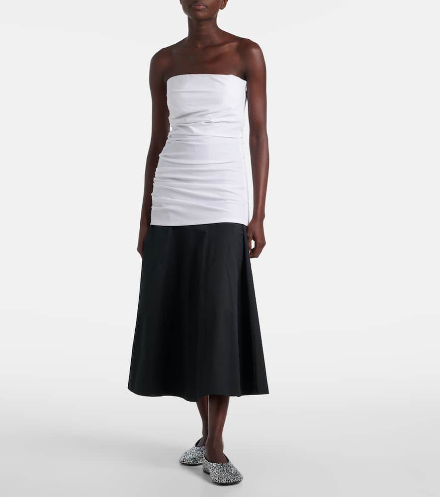 Lena strapless cotton-blend top