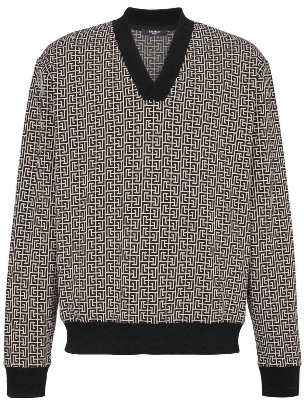 Mini monogrammed jacquard sweatshirt - Black