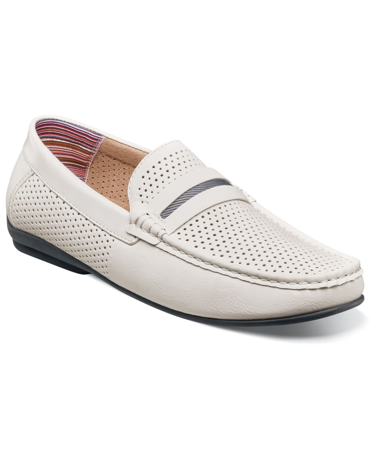 Men's Corby Moccasin Toe Saddle Slip-on Loafer - White