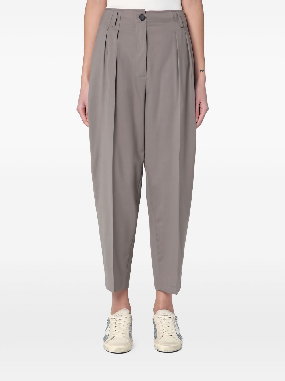 Erika Cavallini cropped tapered trousers - Neutrals
