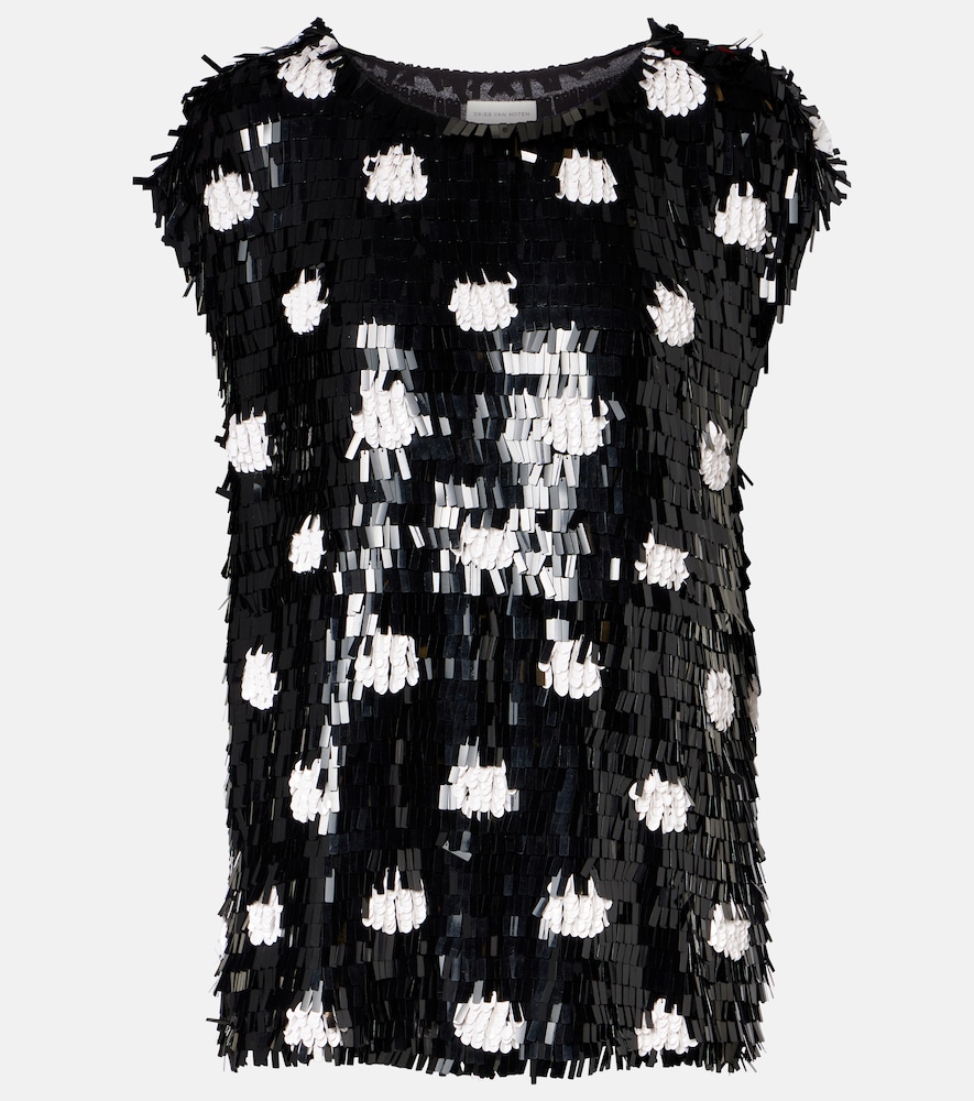 Cuzco sequined silk top