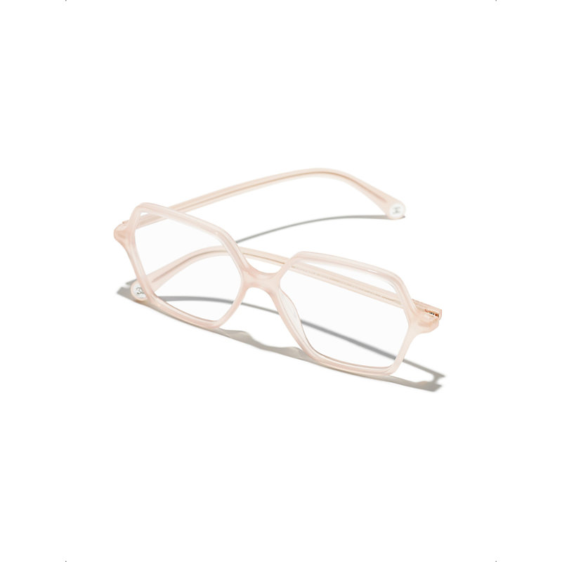 Mens Pink Square Eyeglasses