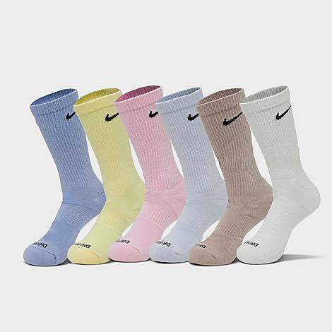 Everyday Plus Cushioned Crew Training Socks (6-Pack) in Cobalt Bliss/Citron