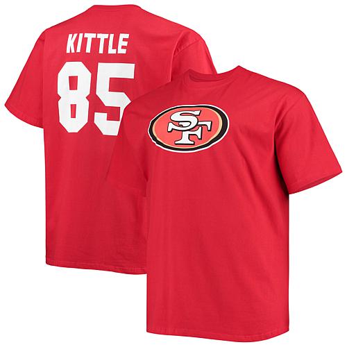 Men's Fanatics George Kittle Scarlet San Francisco 49ers Big & Tall Player Name & Number T 