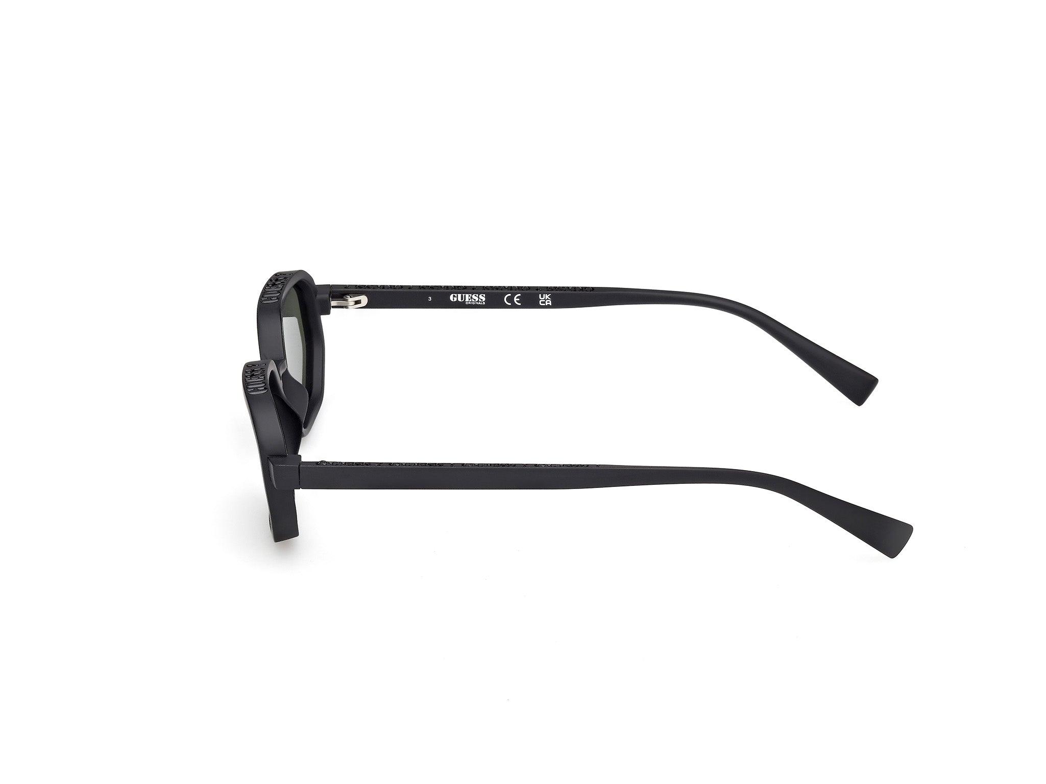 Guess Unisex Guess GU00233 02N Gafas de sol Inyectado Negro Verde Geométrico Norma
