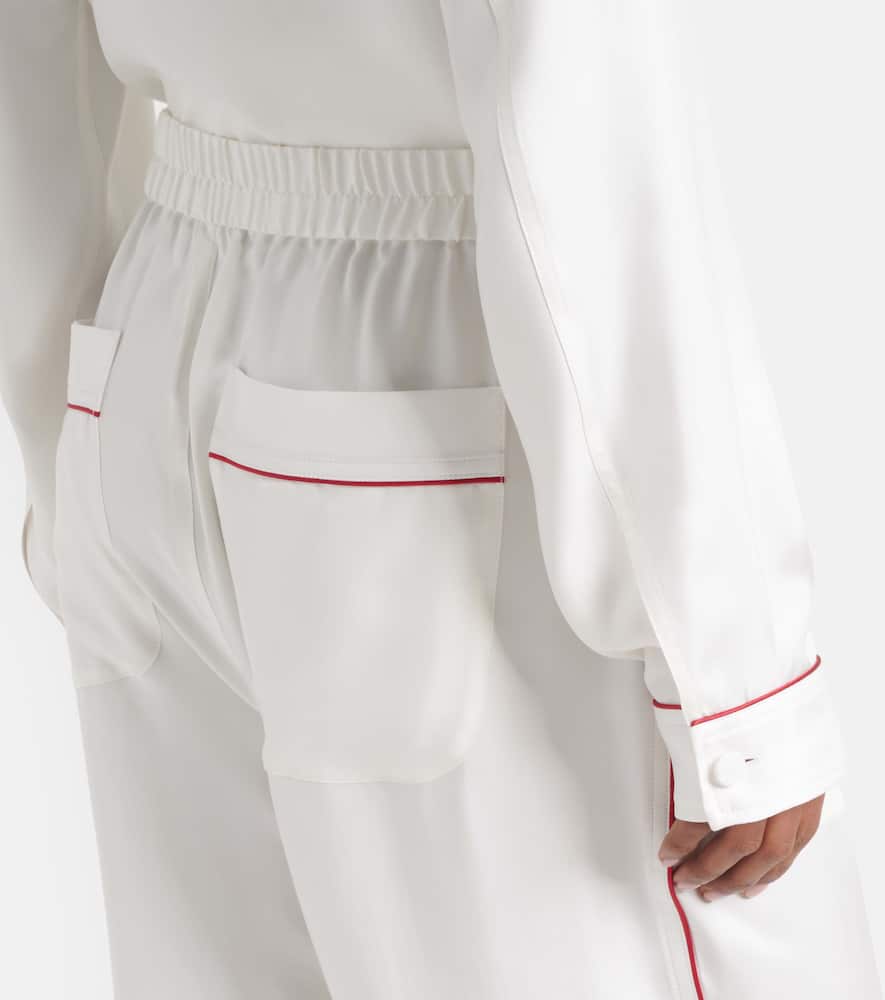 Silk twill pajama pants