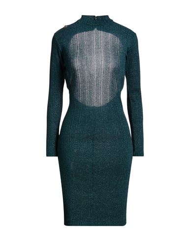 Woman Midi dress Dark green Size XS Polyester