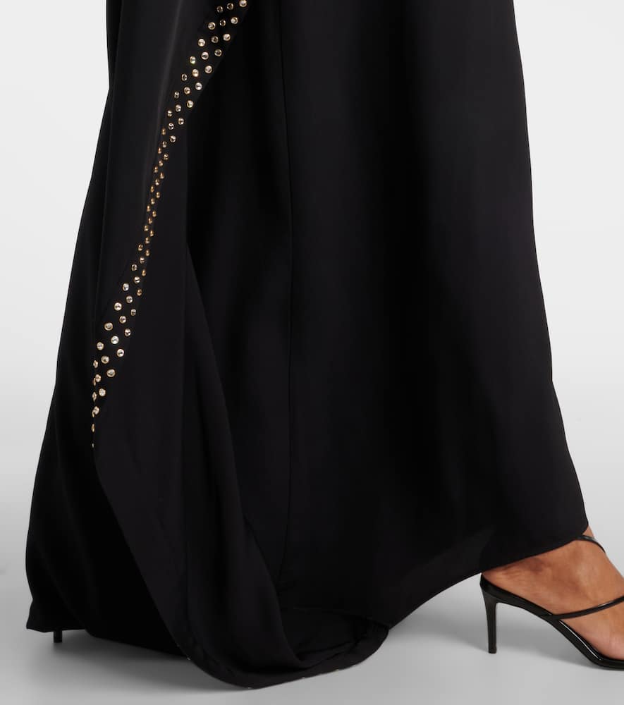 Embellished caped maxi dress