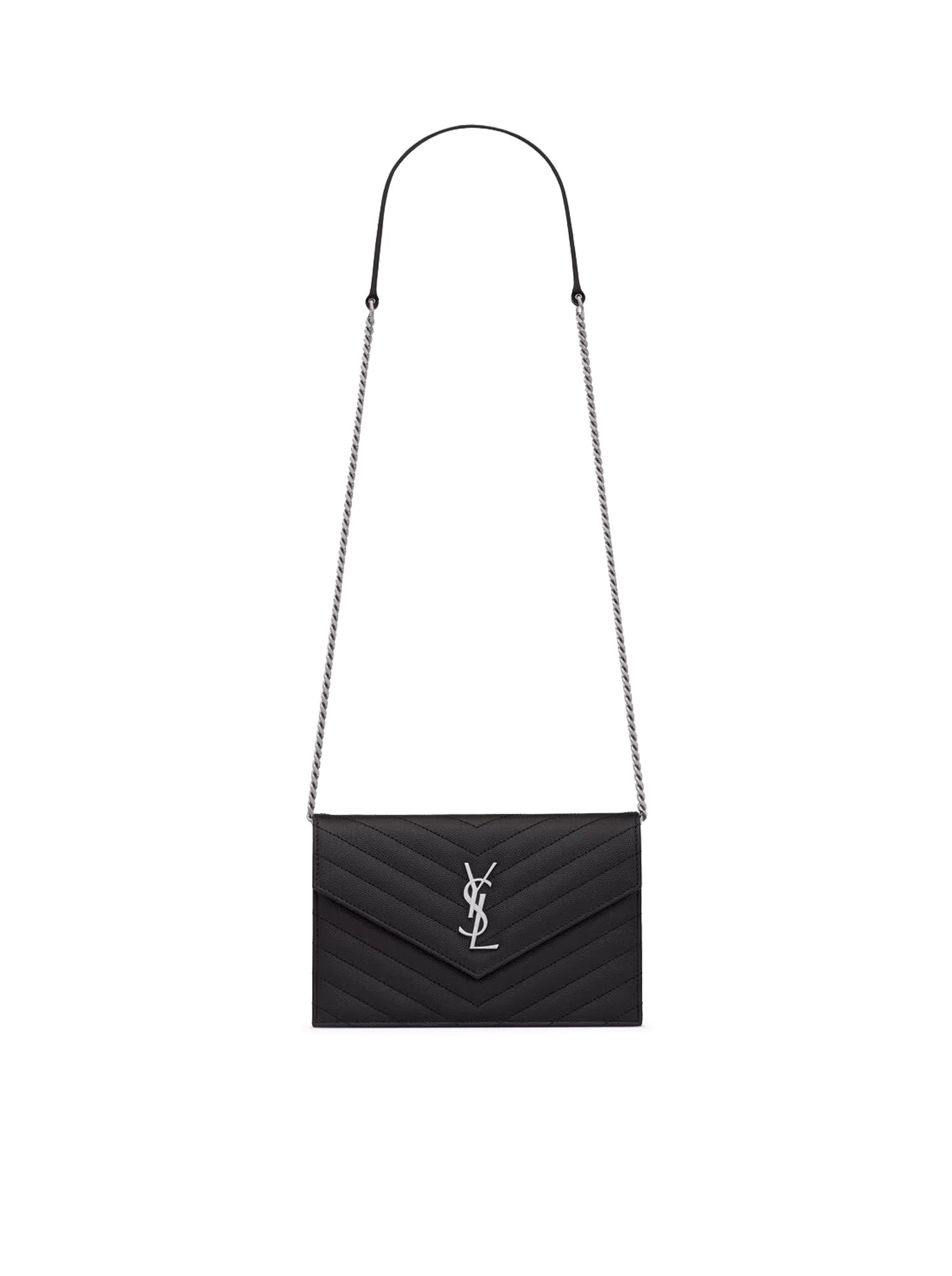 CLASSIC CASSANDRE CHAIN ENVELOPE CLUTCH IN GRAIN DE POUDRE LEATHER - Saint Laurent - Woman