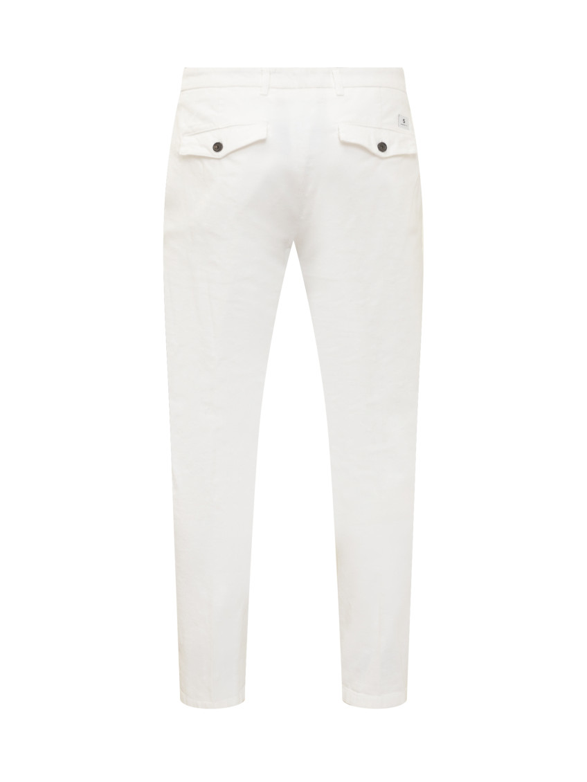 White Pleated Chino Pants