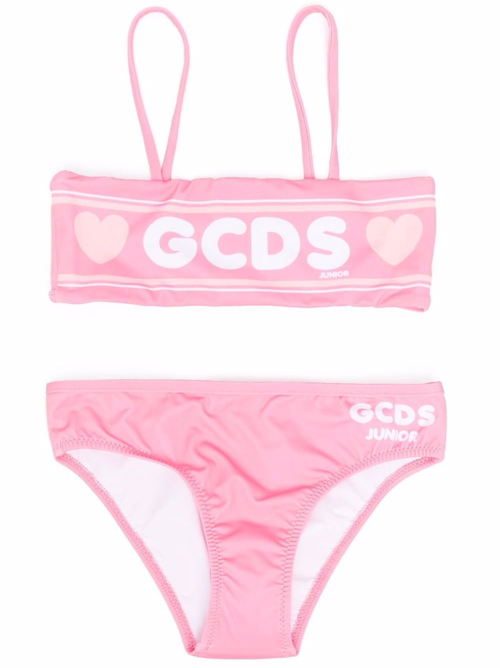 Heart-print two-piece bikini - Pink