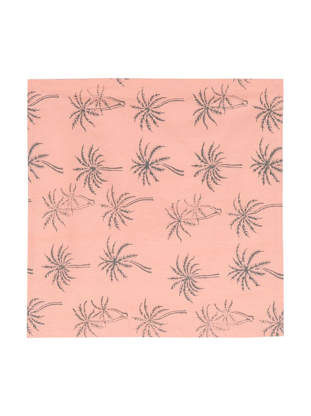 Palm tree-print cotton napkin - Pink