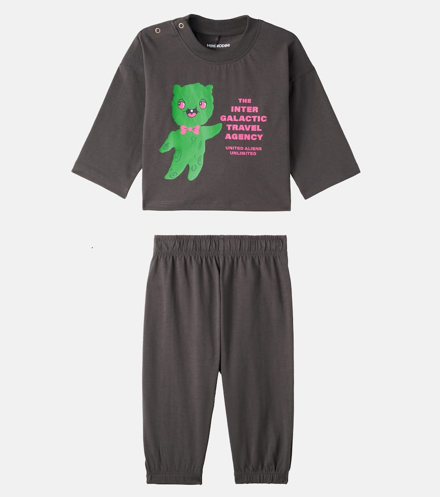 Alien cotton jersey top and sweatpants set