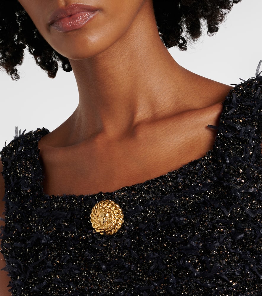 Balmain Lamé tweed crop top