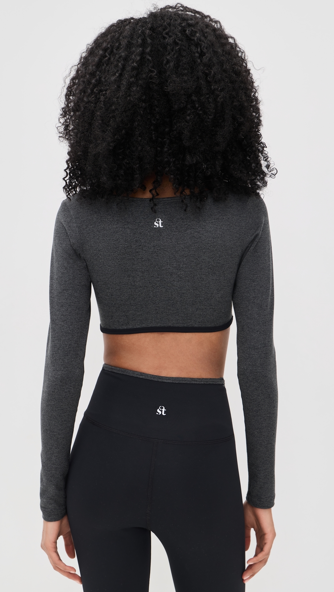 The City Crop Shirt Charcoal Heather/Black