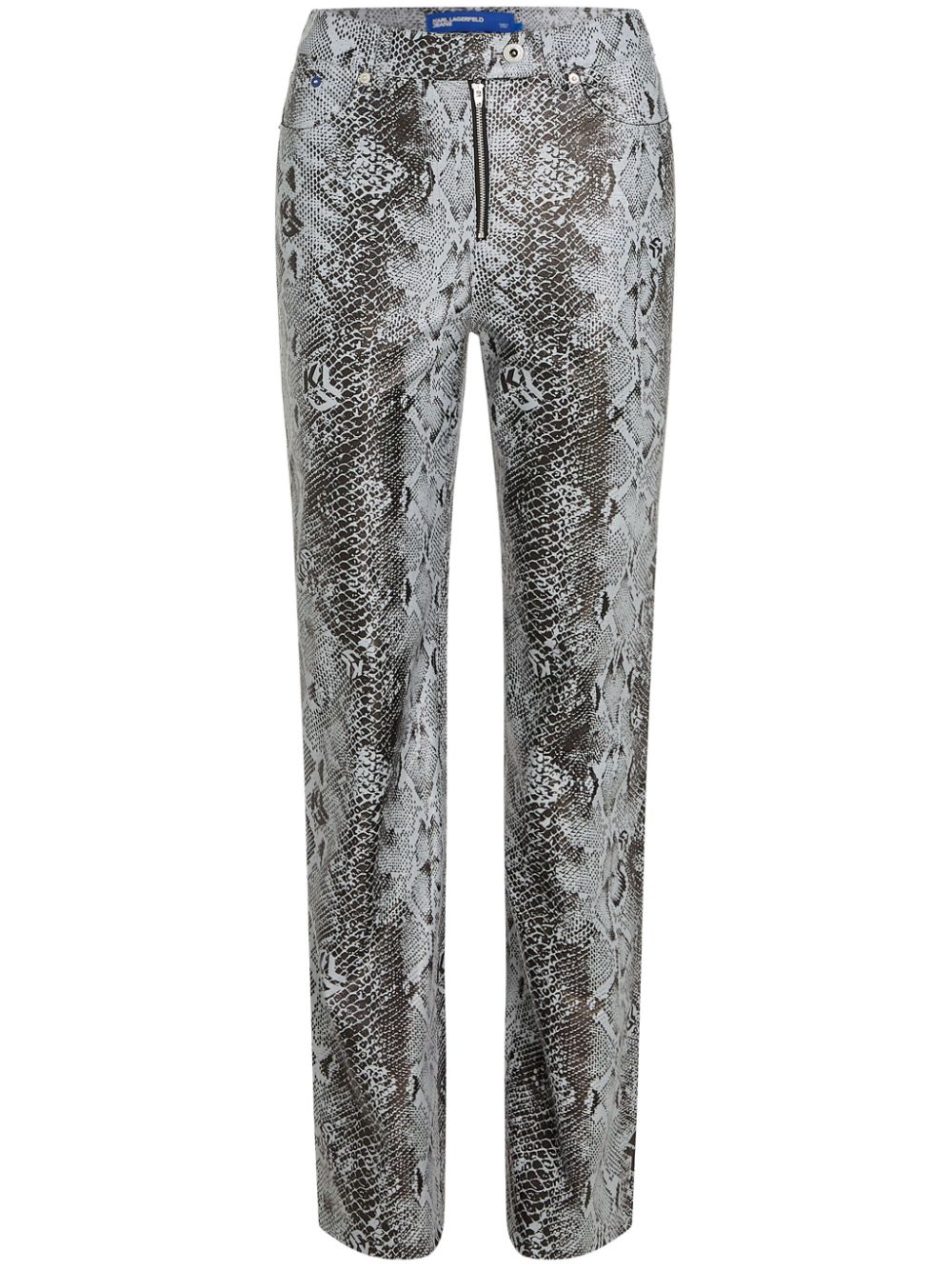 Snake-print faux-leather trousers - 431