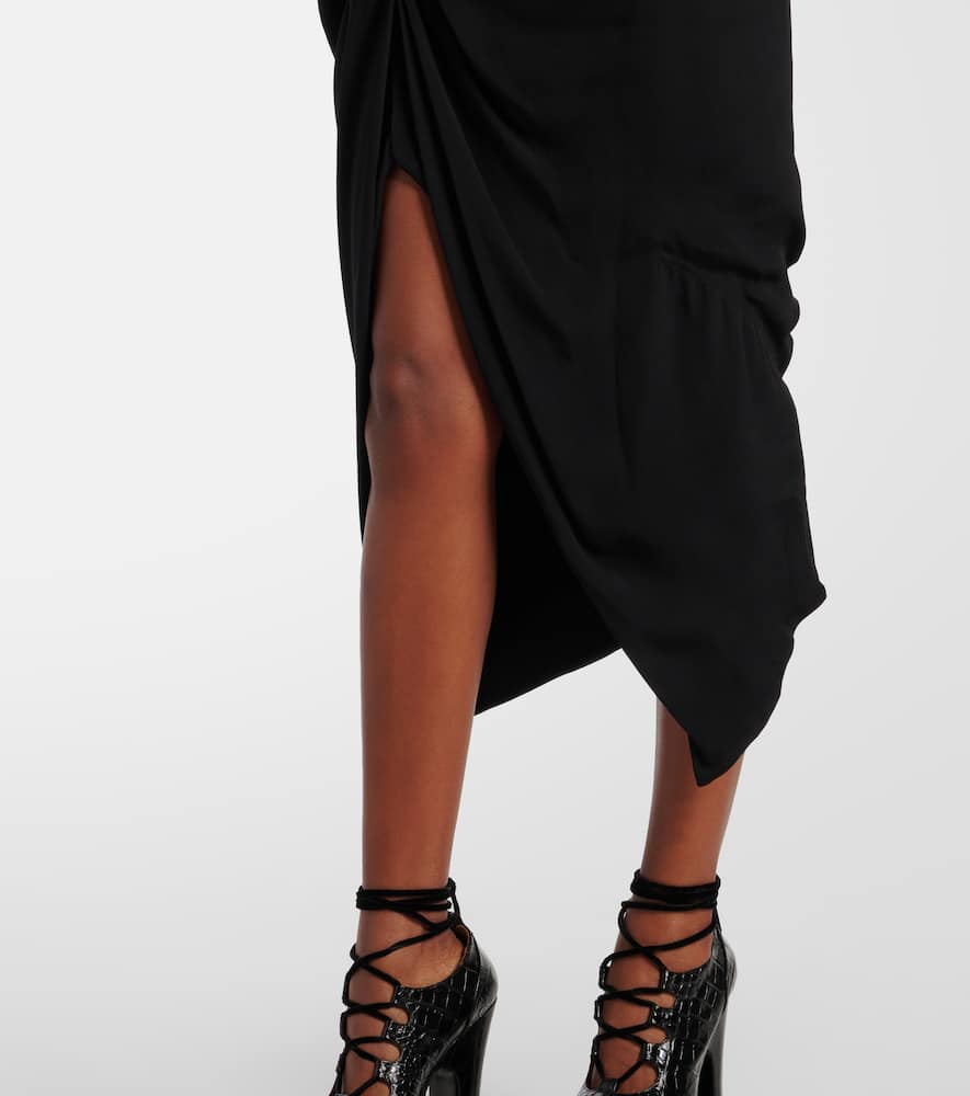 Panther draped midi dress